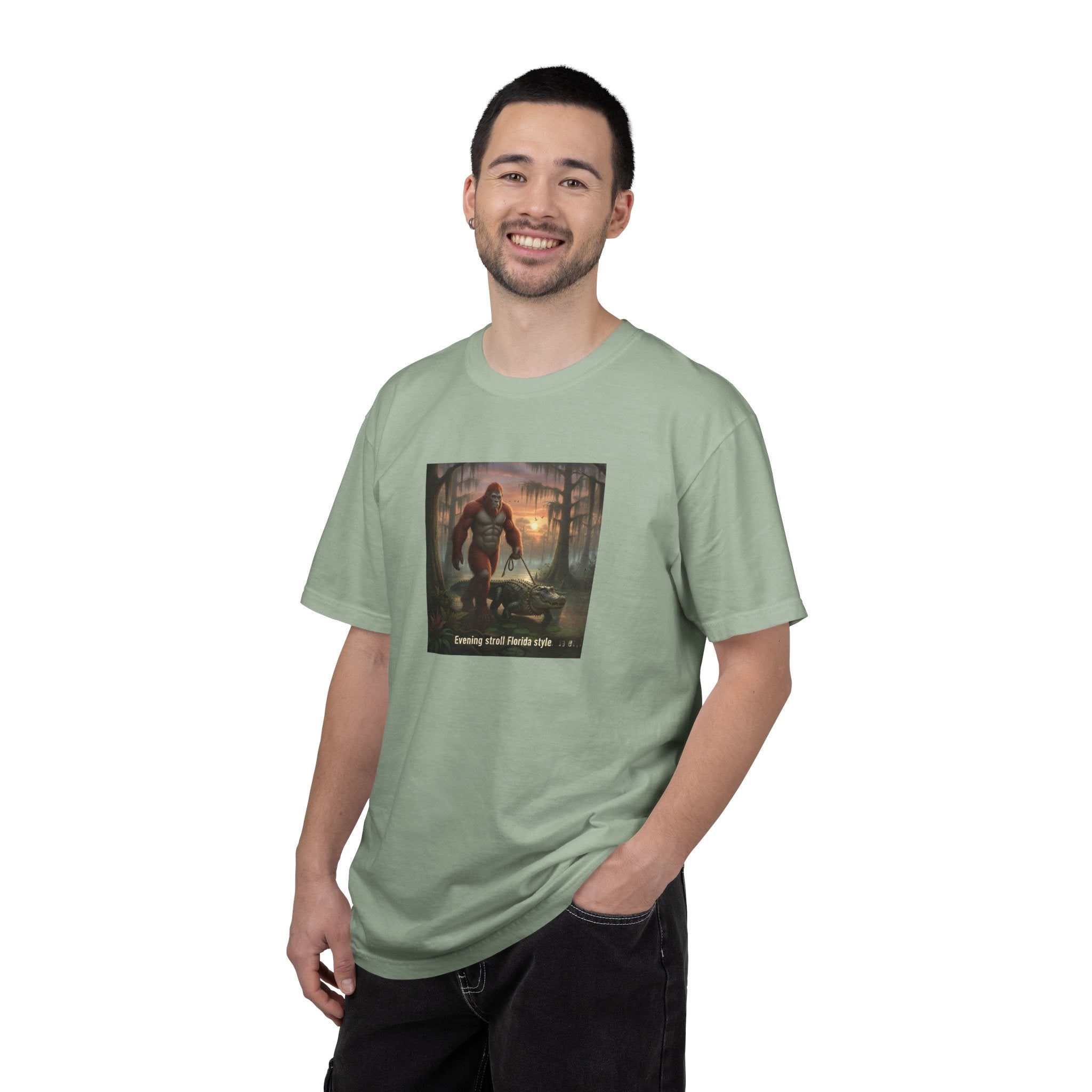 Bigfoot Walking His Gator T-Shirt — Florida style