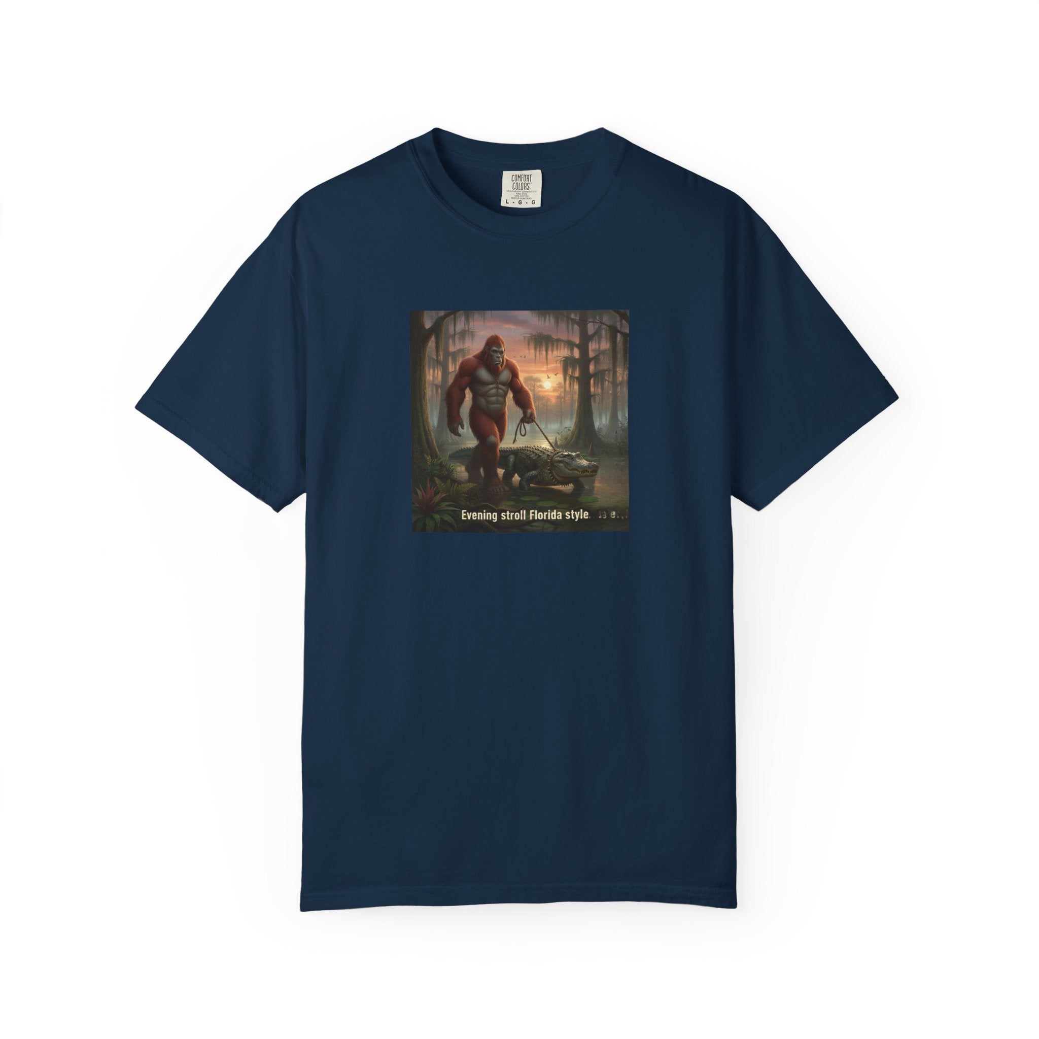 Bigfoot Walking His Gator T-Shirt — Florida style