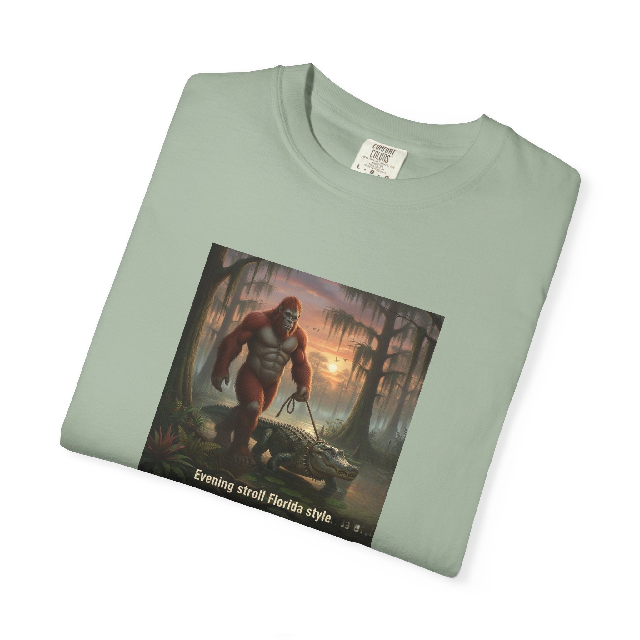 Bigfoot Walking His Gator T-Shirt — Florida style