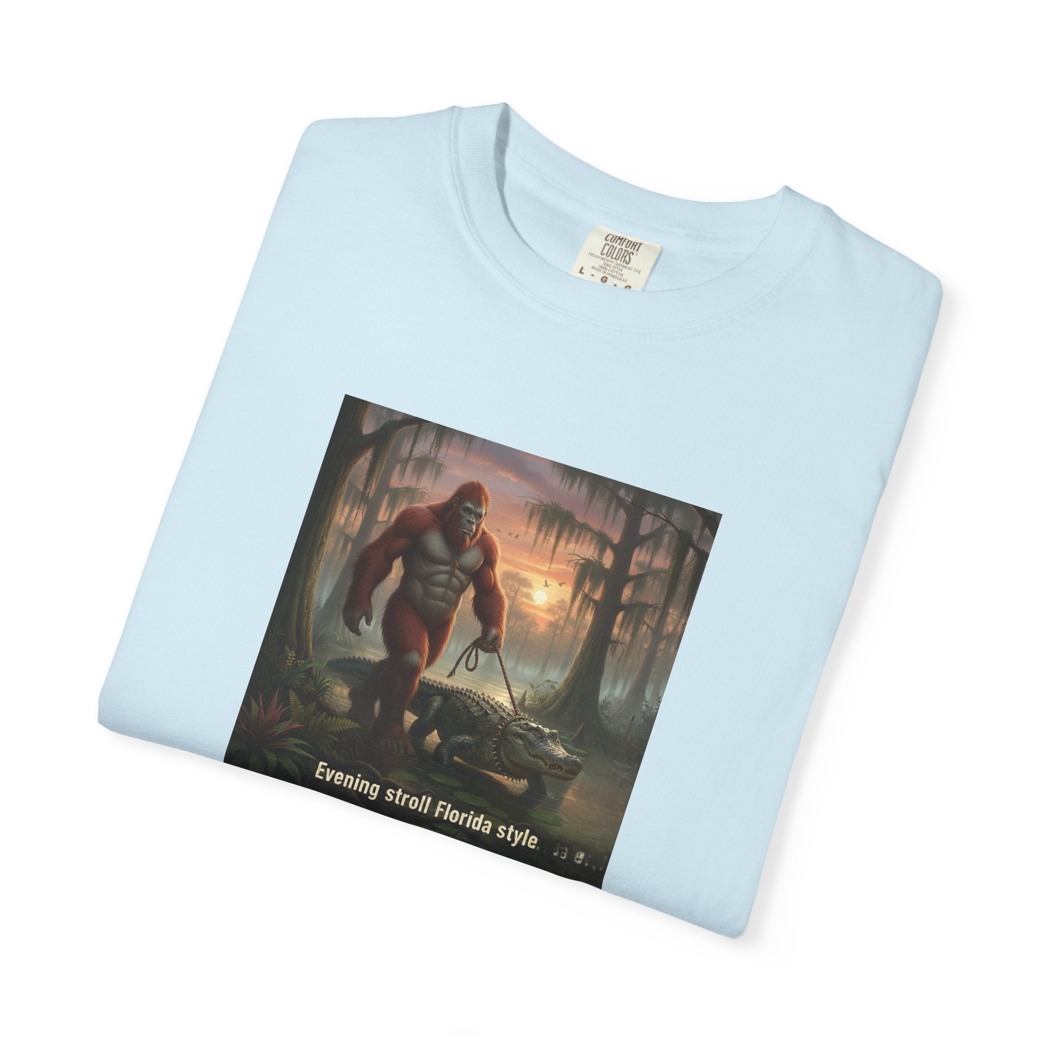 Bigfoot Walking His Gator T-Shirt — Florida style