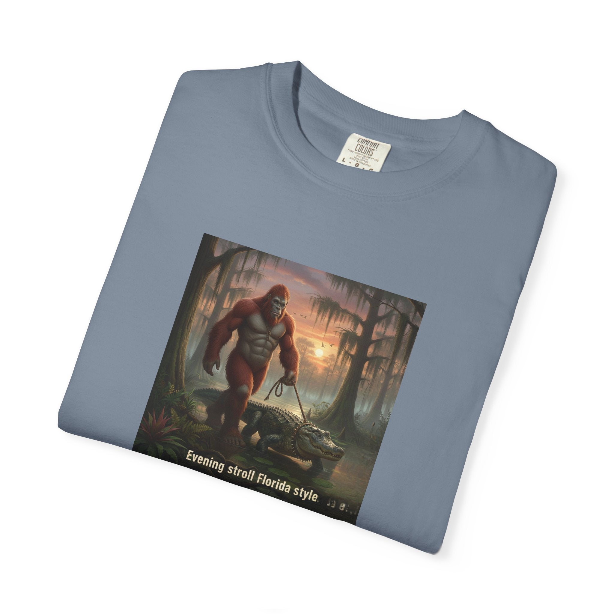 Bigfoot Walking His Gator T-Shirt — Florida style