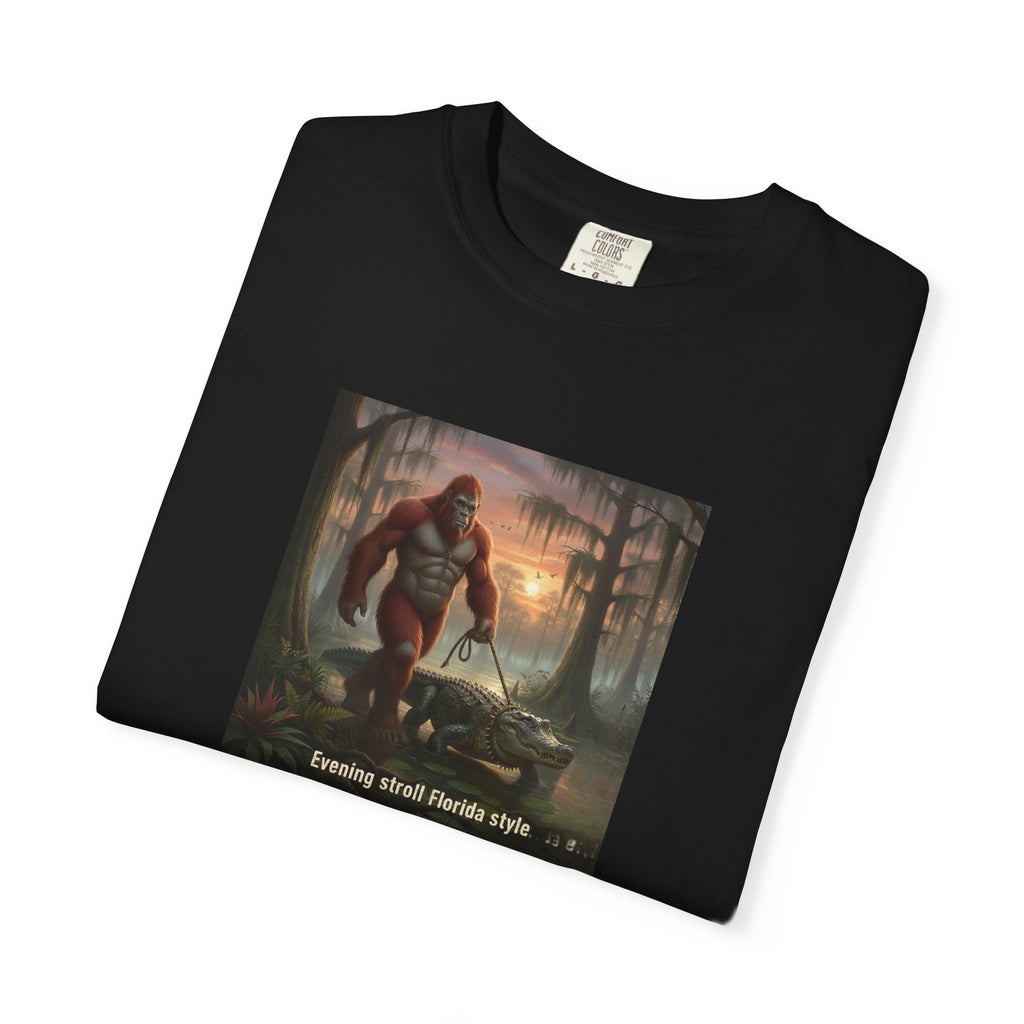 Bigfoot Walking His Gator T-Shirt — Florida style