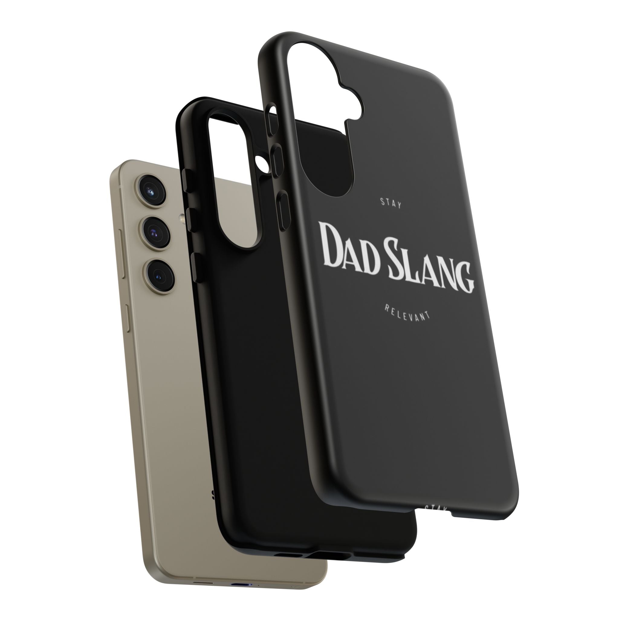 Dad Slang Tough Phone Case — Stay Relevant - Black Protective Cover
