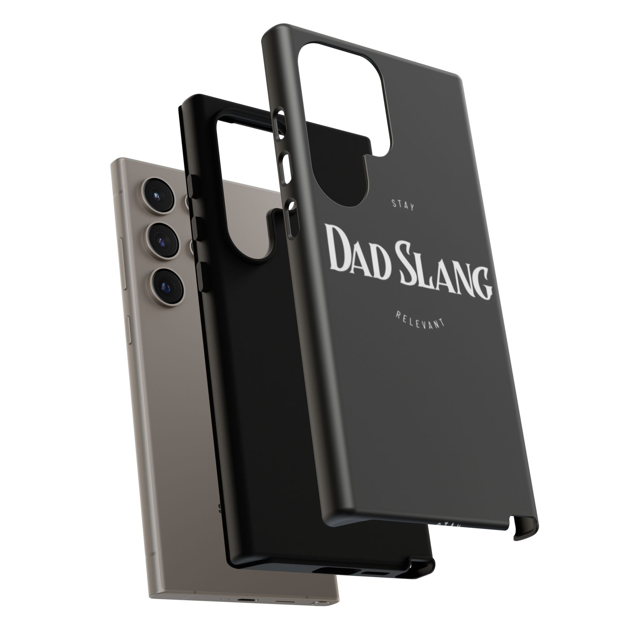 Dad Slang Tough Phone Case — Stay Relevant - Black Protective Cover