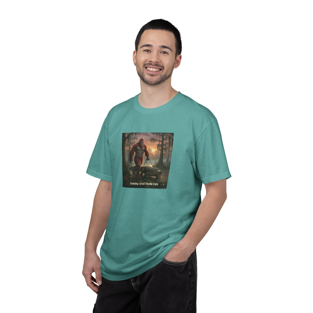 Bigfoot Walking His Gator T-Shirt — Florida style