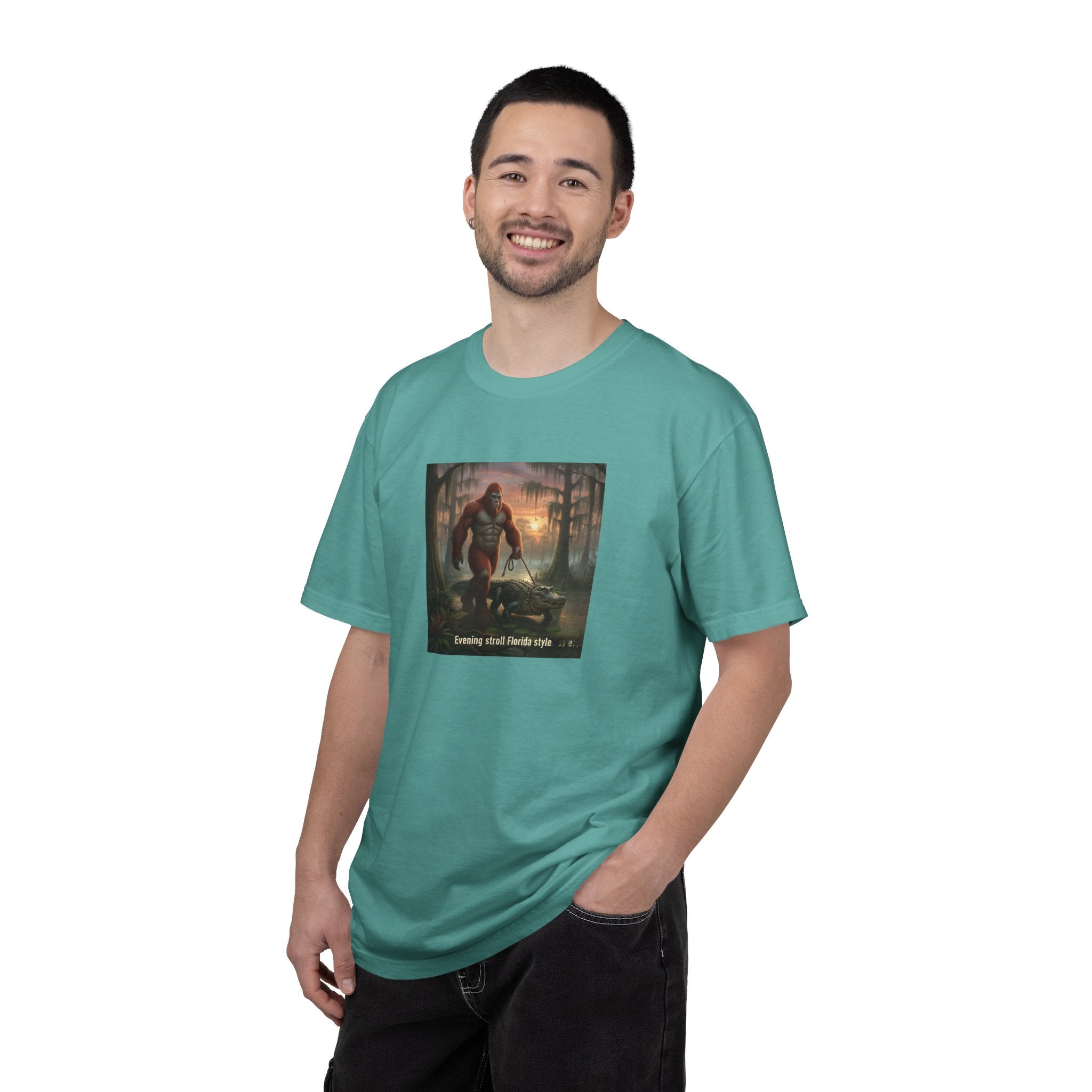 Bigfoot Walking His Gator T-Shirt — Florida style