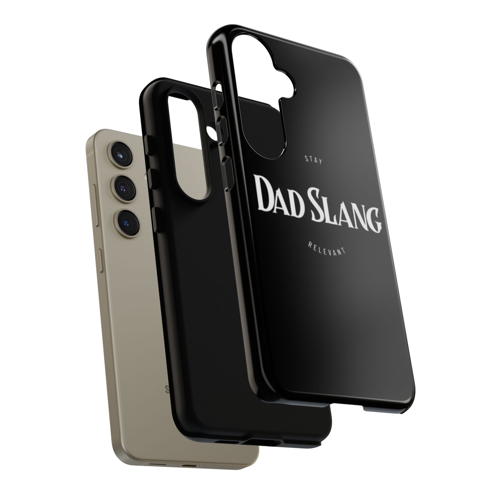 Dad Slang Tough Phone Case — Stay Relevant - Black Protective Cover