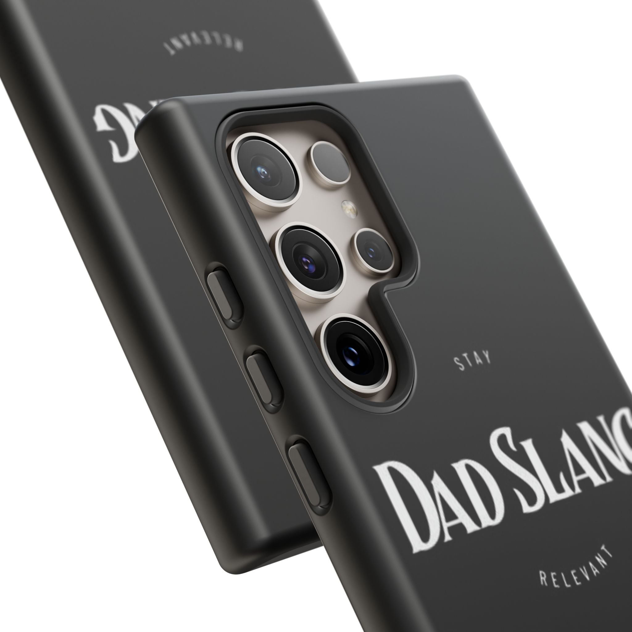 Dad Slang Tough Phone Case — Stay Relevant - Black Protective Cover