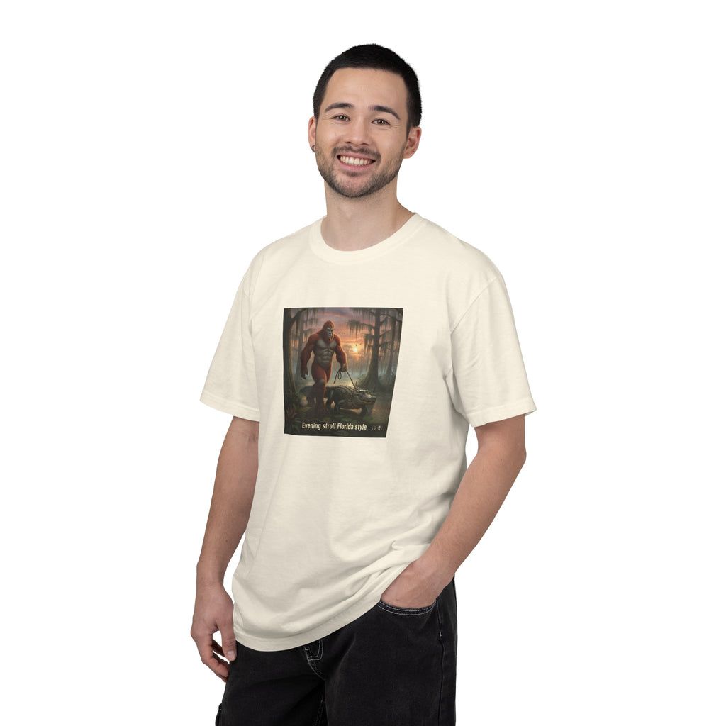 Bigfoot Walking His Gator T-Shirt — Florida style