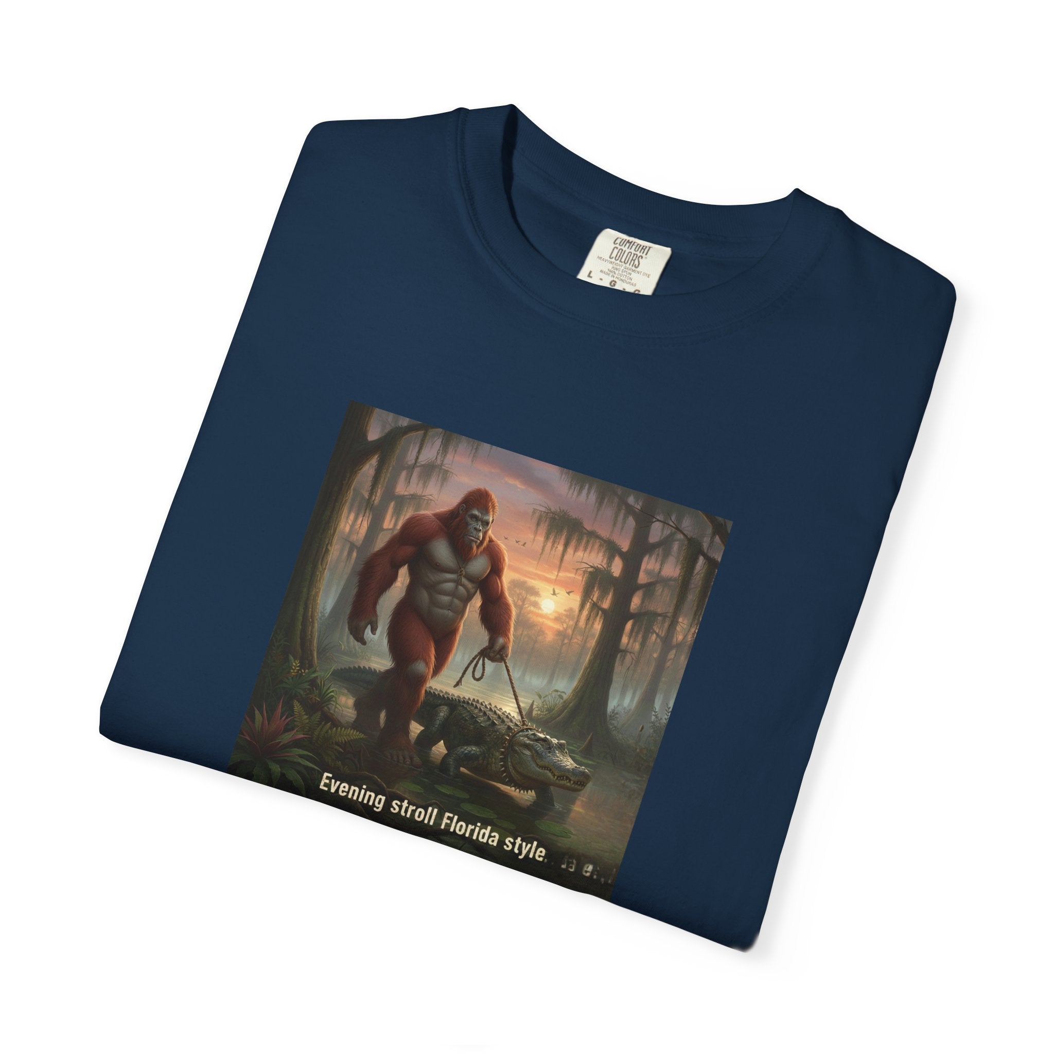 Bigfoot Walking His Gator T-Shirt — Florida style