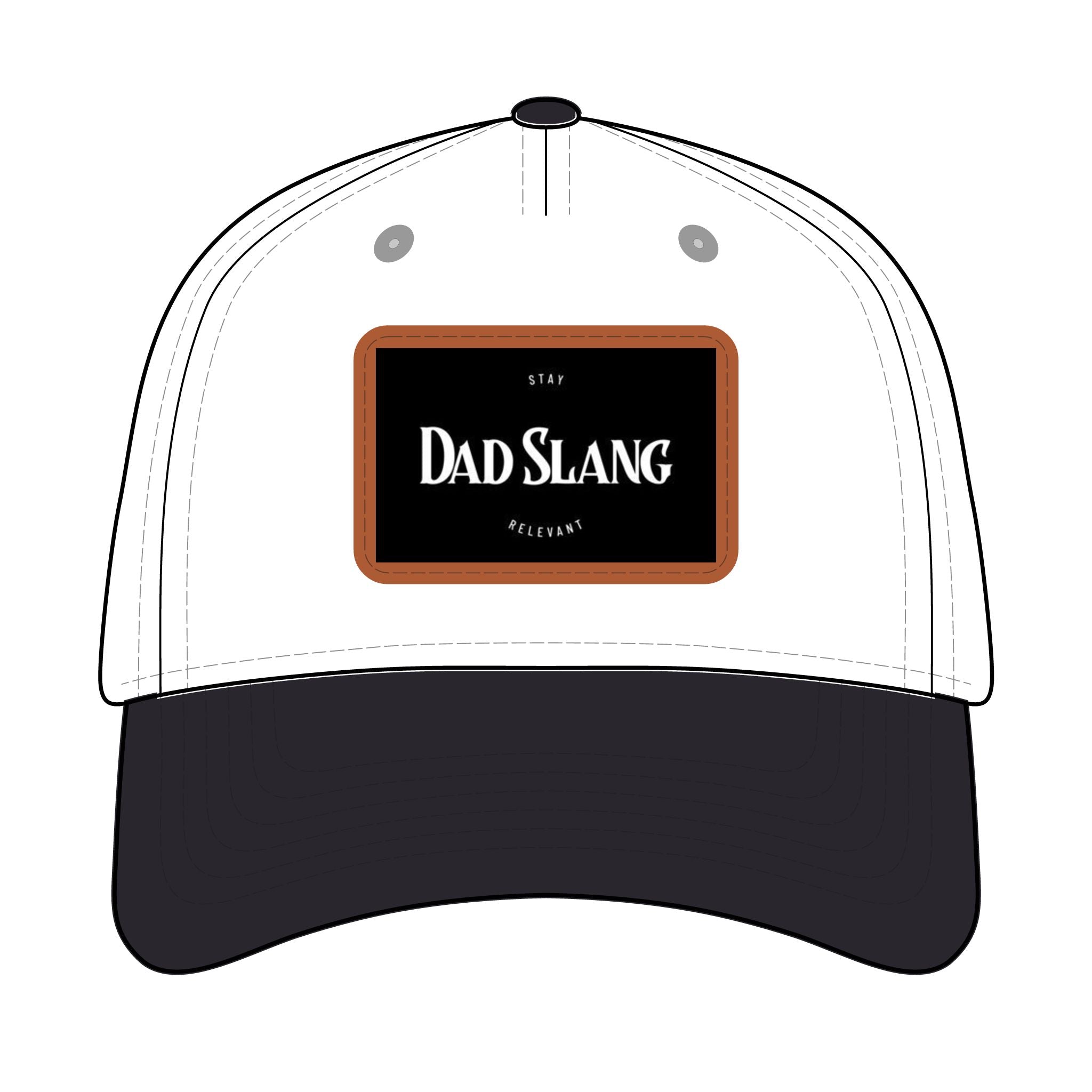 Dad Slang Leather Patch Baseball Cap "Stay Relevant" Very fitting for dad.