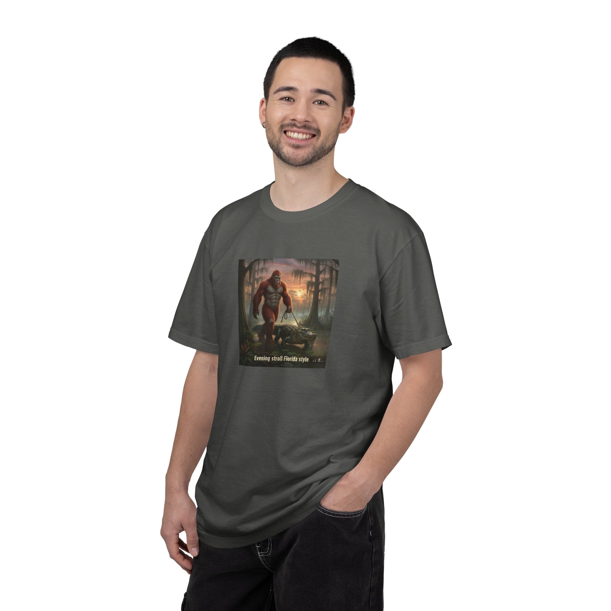 Bigfoot Walking His Gator T-Shirt — Florida style