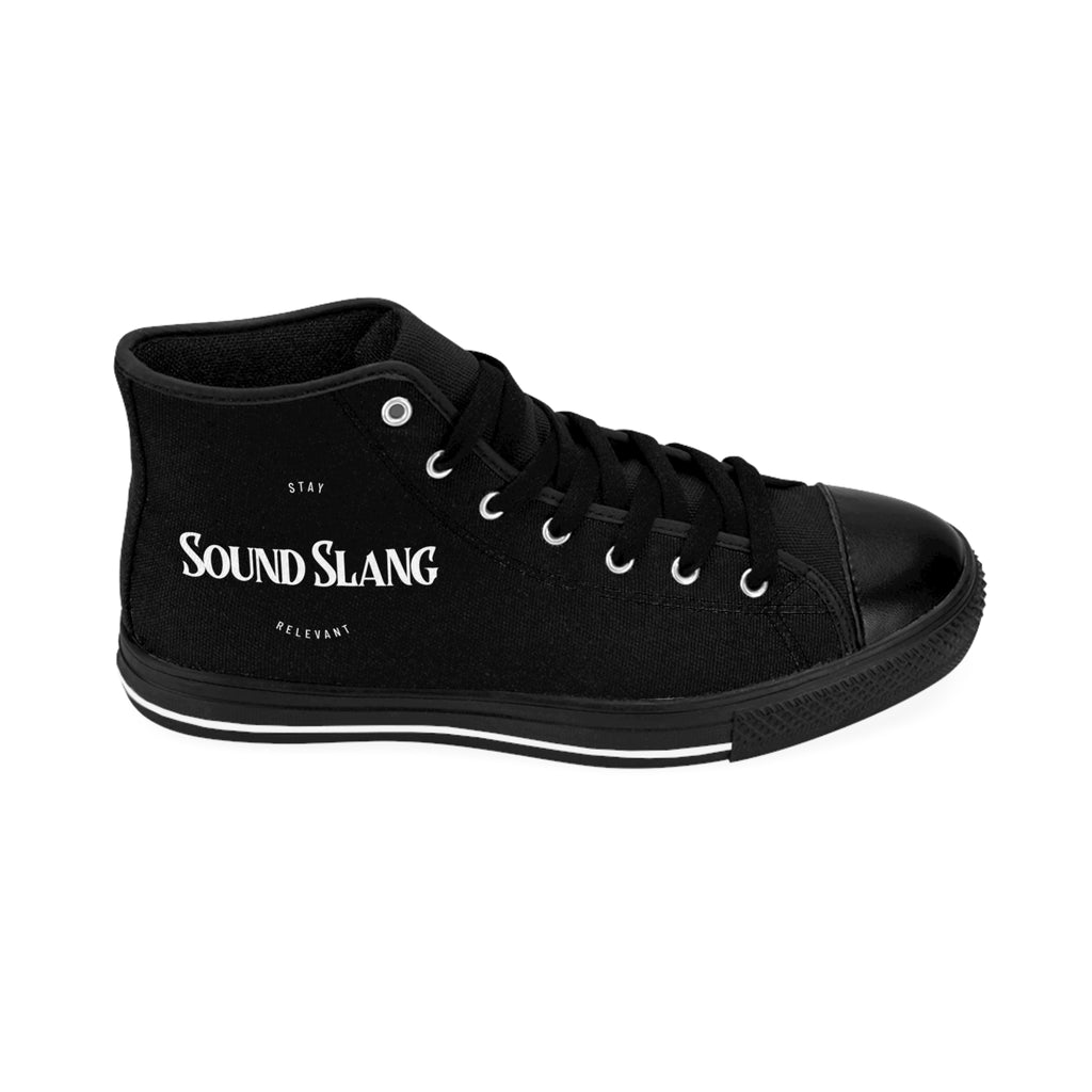 Sound Slang High-Top Sneakers — Black Graphic Men’s Classic Sneakers
