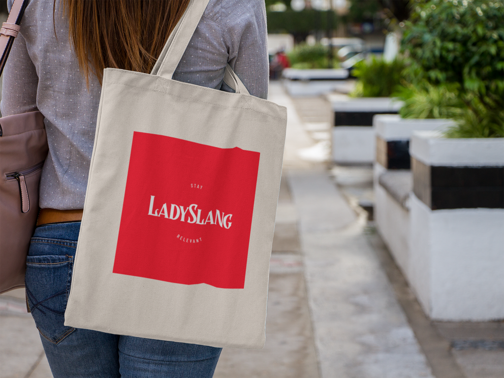 Lady Slang - Just a cool Canvas Tote Bag - But here is a random dad joke - Why do watermelons get married? ... They cantelope!