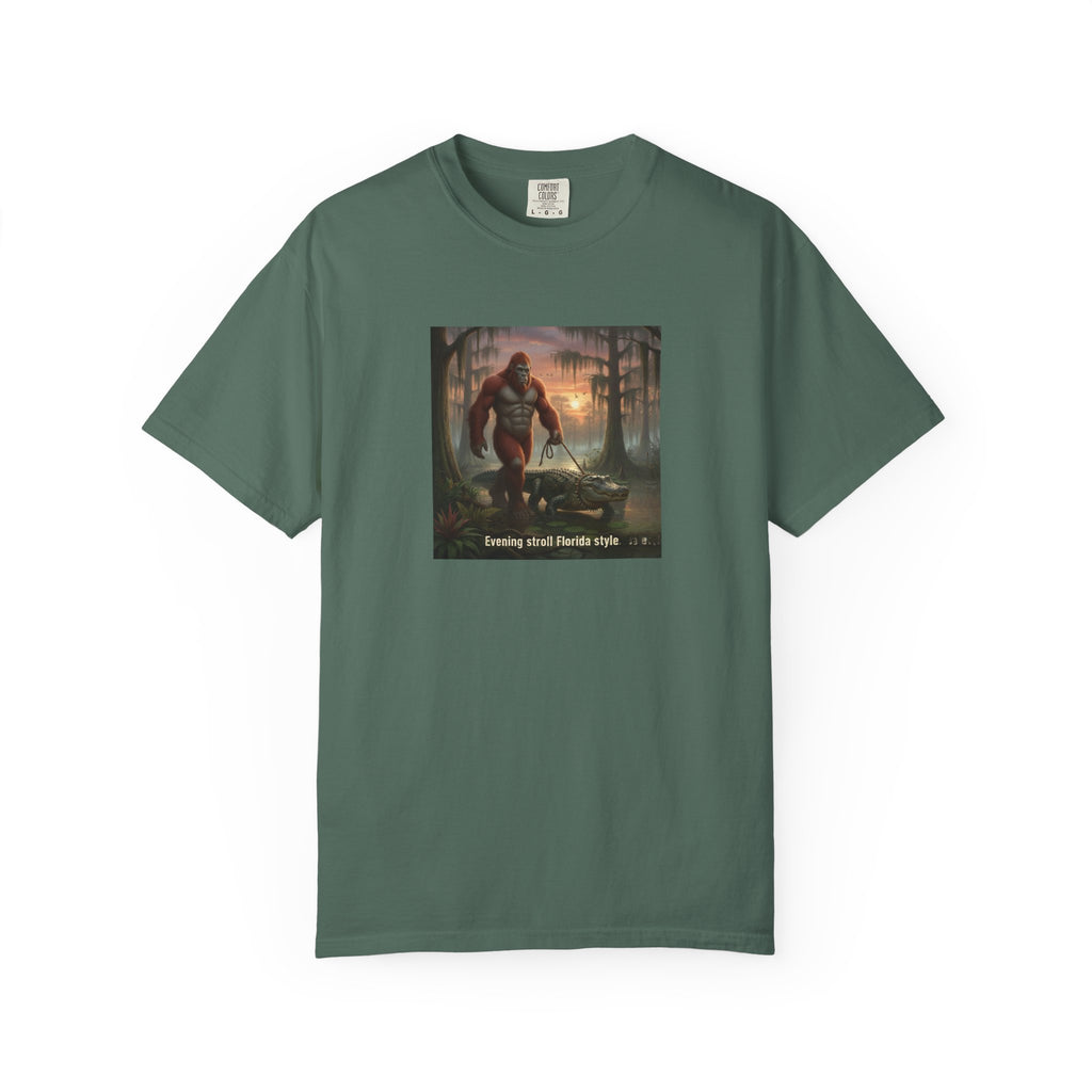 Bigfoot Walking His Gator T-Shirt — Florida style