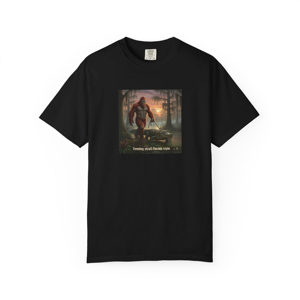 Bigfoot Walking His Gator T-Shirt — Florida style