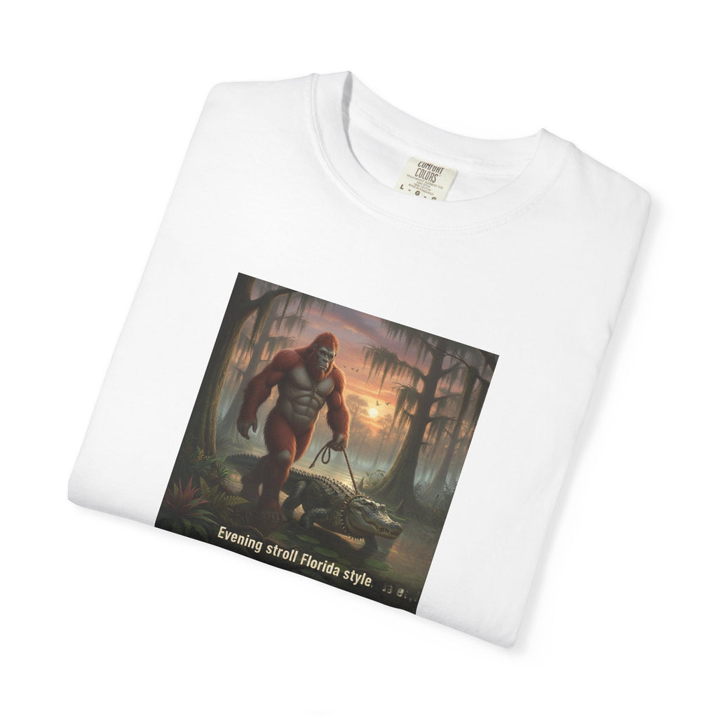 Bigfoot Walking His Gator T-Shirt — Florida style