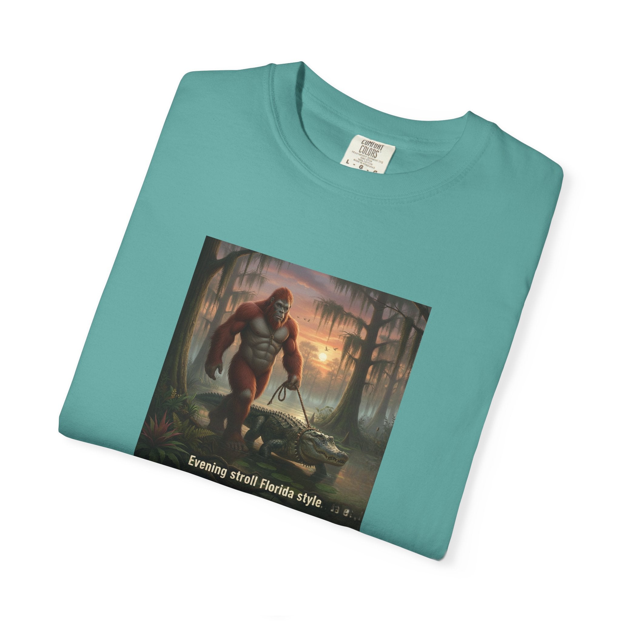 Bigfoot Walking His Gator T-Shirt — Florida style