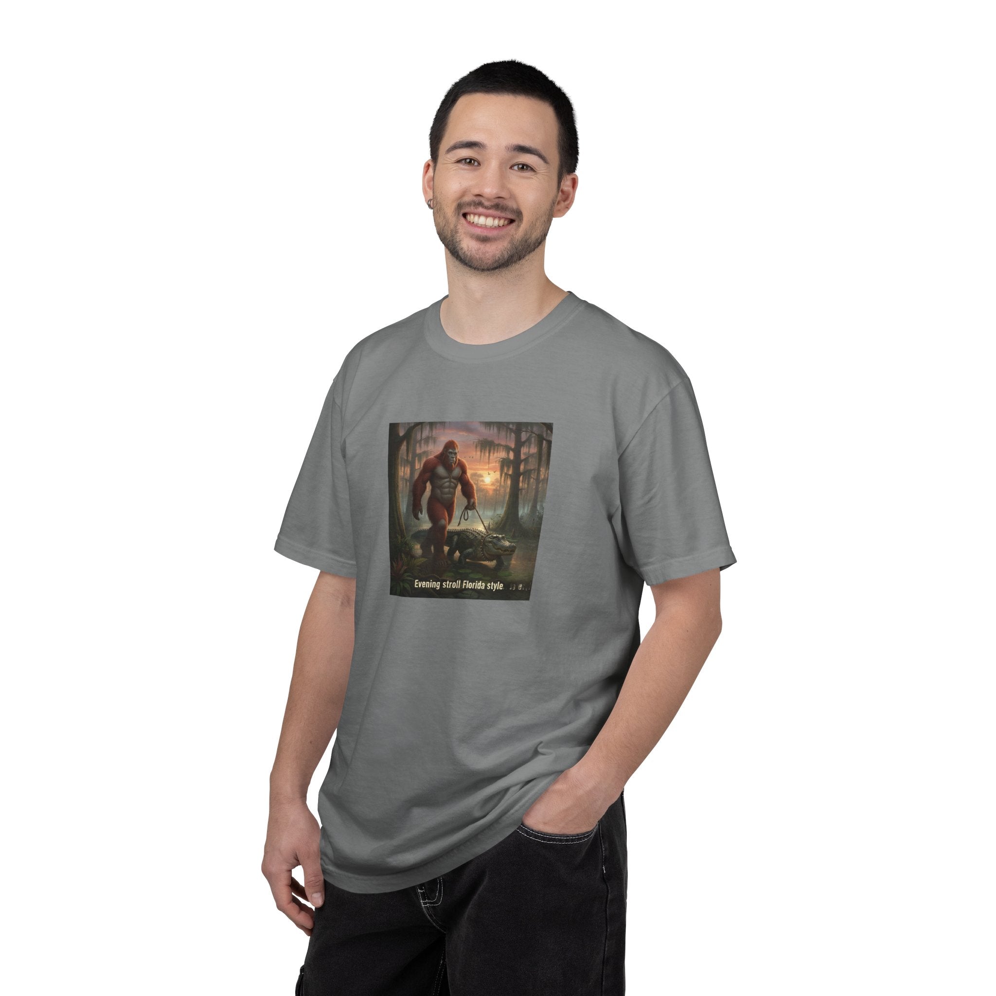 Bigfoot Walking His Gator T-Shirt — Florida style