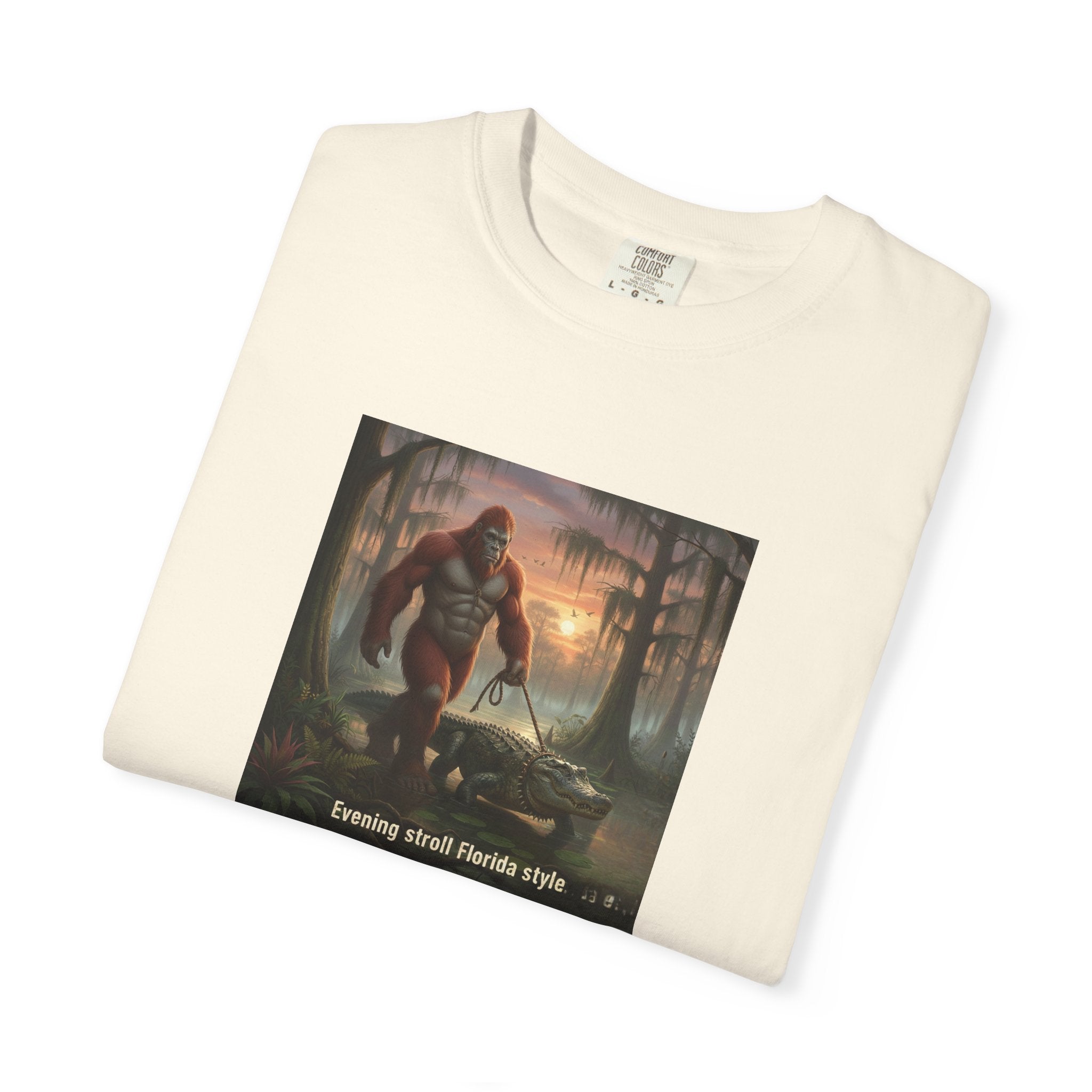 Bigfoot Walking His Gator T-Shirt — Florida style