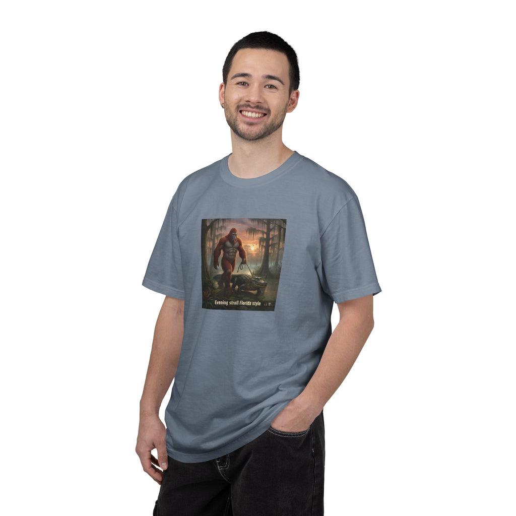 Bigfoot Walking His Gator T-Shirt — Florida style