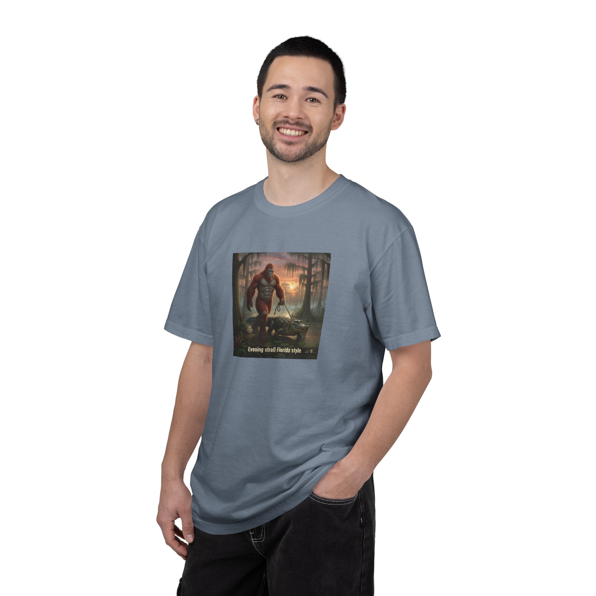 Bigfoot Walking His Gator T-Shirt — Florida style