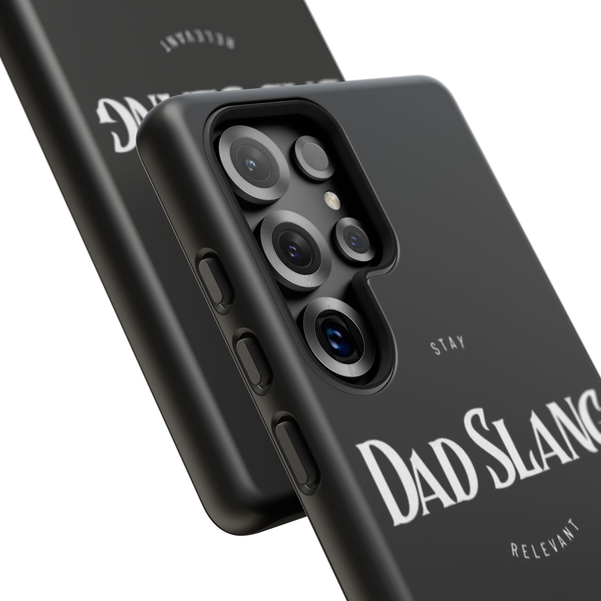 Dad Slang Tough Phone Case — Stay Relevant - Black Protective Cover