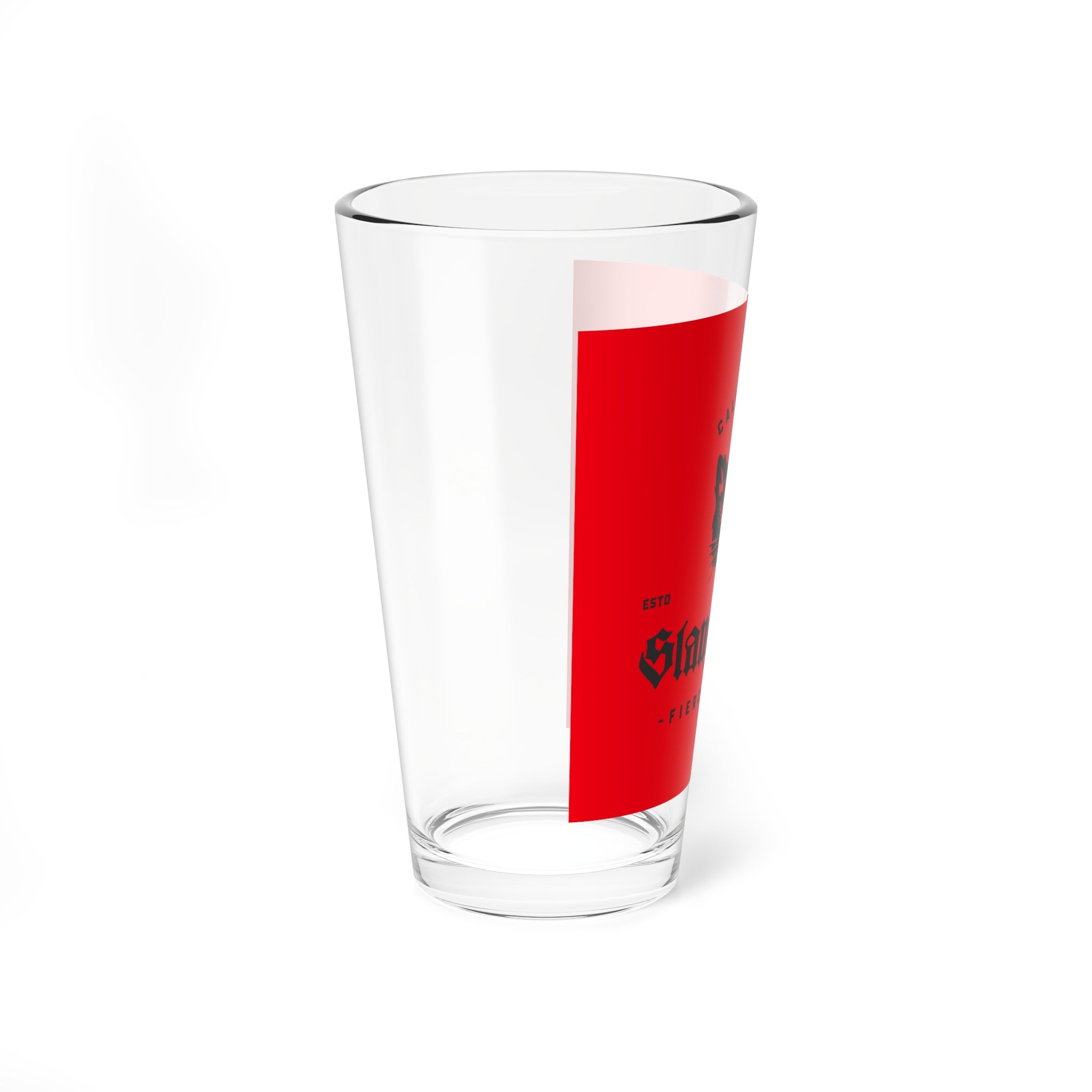 Mixing Glass — SlangQueen Red Cat Logo 16oz Cocktail Mixing Glass