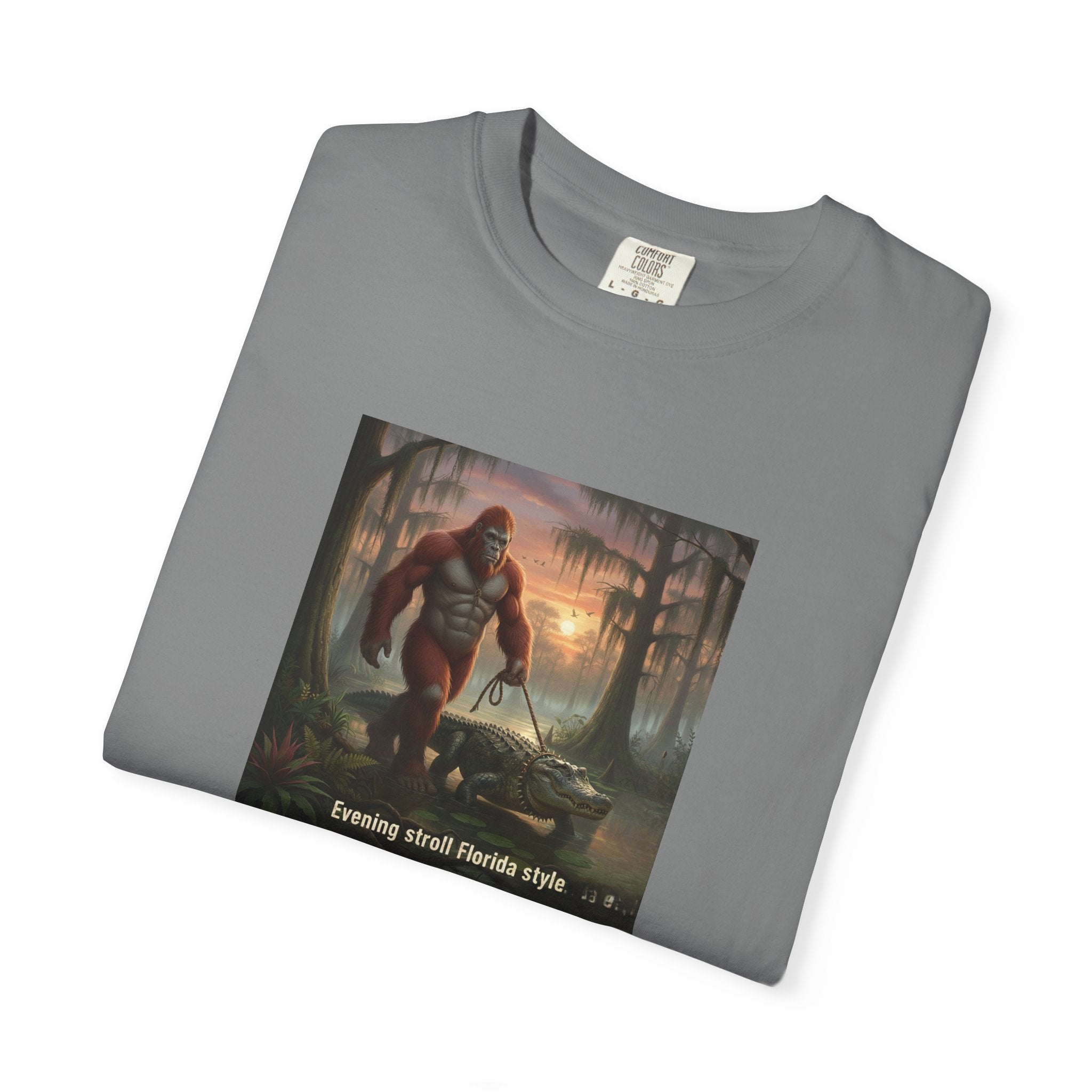 Bigfoot Walking His Gator T-Shirt — Florida style
